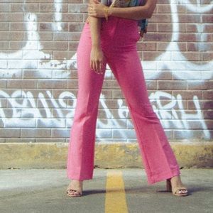 Hot Pink Flared Trousers